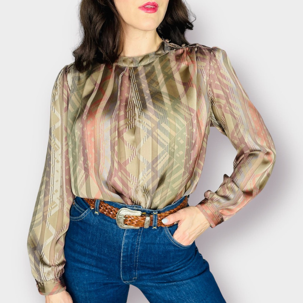 Elegant Multicolor Geometric Blouse